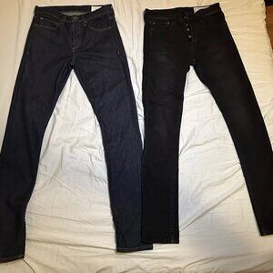 rag & bone FIT 1 Skinny Jeans 2 Pack Bundle (Black & Blue, Size 29, Denim)